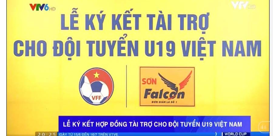 VTV VÀ BÓNGĐÁ TV ĐƯA TIN SƠN FALCON TÀI TRỢ U19 VIỆT NAM